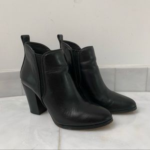 MICHAEL KORS Black Leather 3.5 Inch Heel Bootie